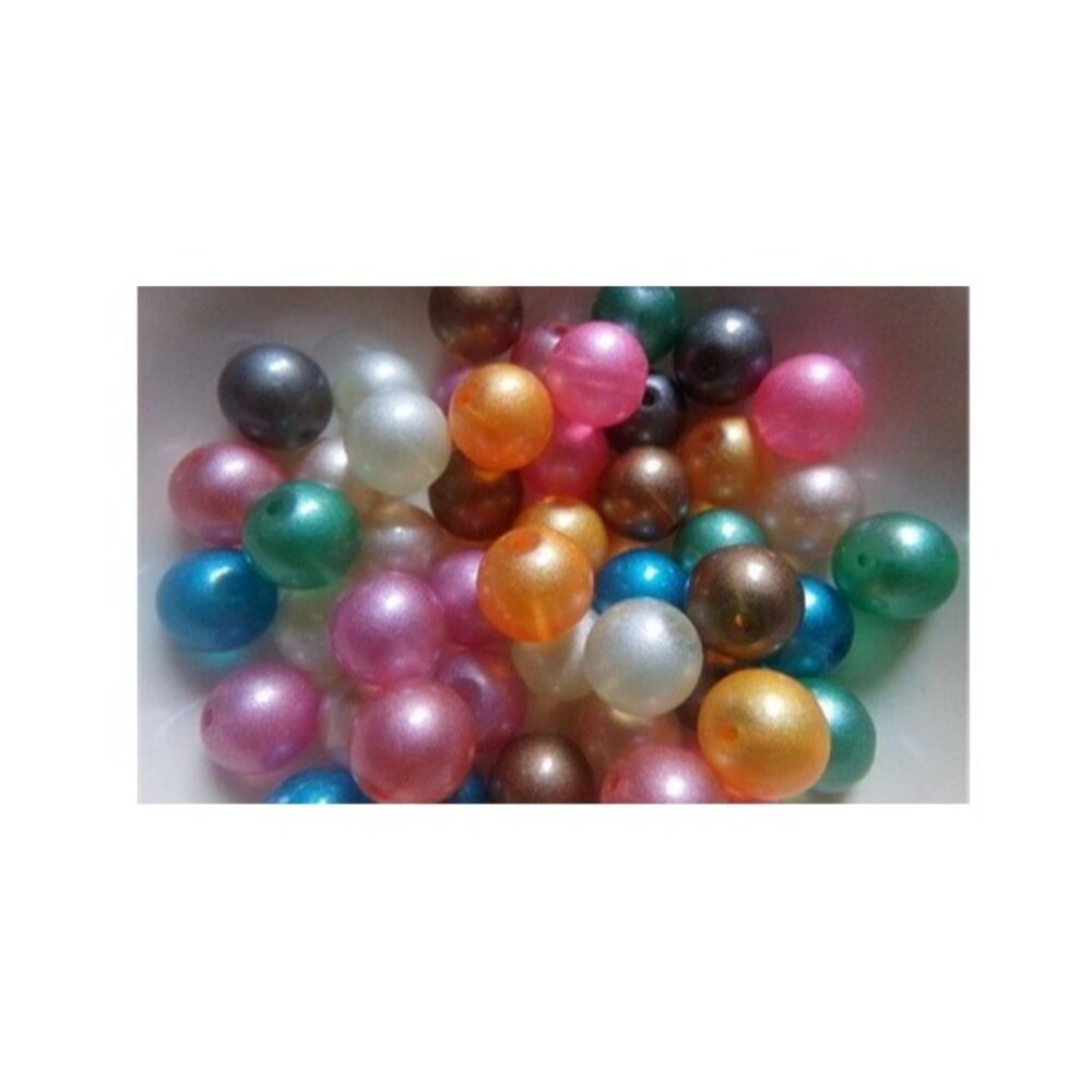 Mixed Color Opaque Glitterized Glass Beads 10mm